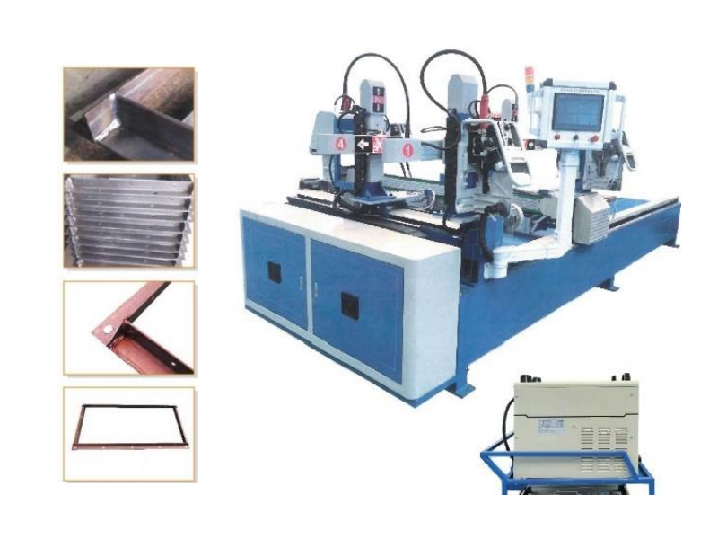 Máquina soldadura automática CNC para bridas de ángulo con cuatro antorchas